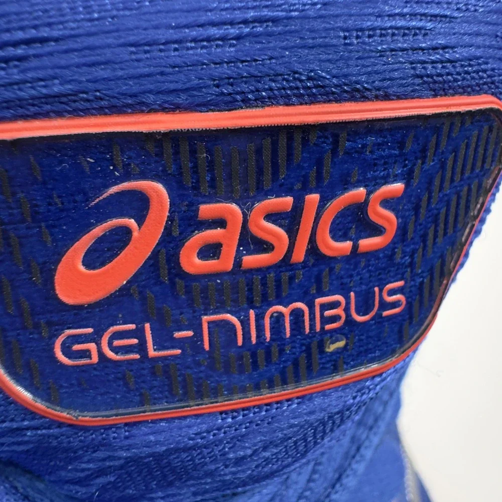ASICS Gel-Nimbus 22 Men Size 14 Blue Silver Running Shoes 1011A680 Low Top